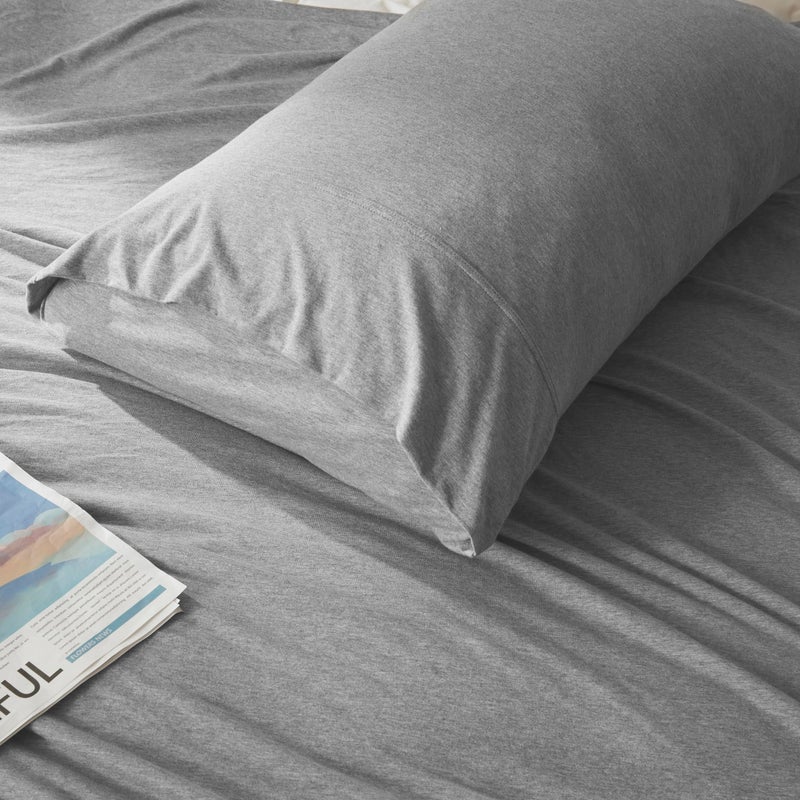 H HOUSEHOLD Household 100% Jersey Cotton Queen Size Pillowcase 20â€x30â€-Light Weight, Comfortable, Super Soft Pillow Case with Envelope Closure Extremely Durable Set of 2 (Grey, Queen Size Pillowcase (20" x 30")) - Image 4